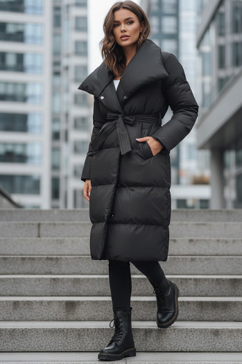 Kurtka pikowana damska płaszcz FAVI czarna Dstreet TY3089