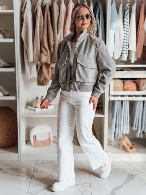 Kurtka damska przejściowa bomberka oversize LUMINA szara Dstreet TY4792