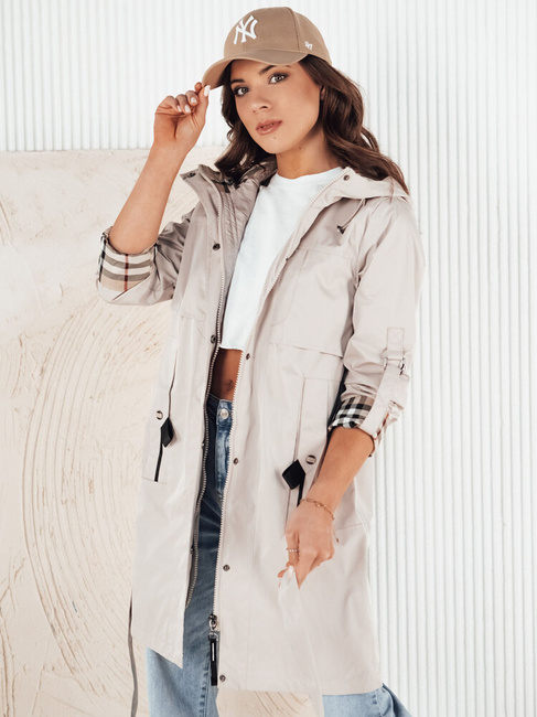 Kurtka przejściowa damska parka CIVIT ecru Dstreet TY4214