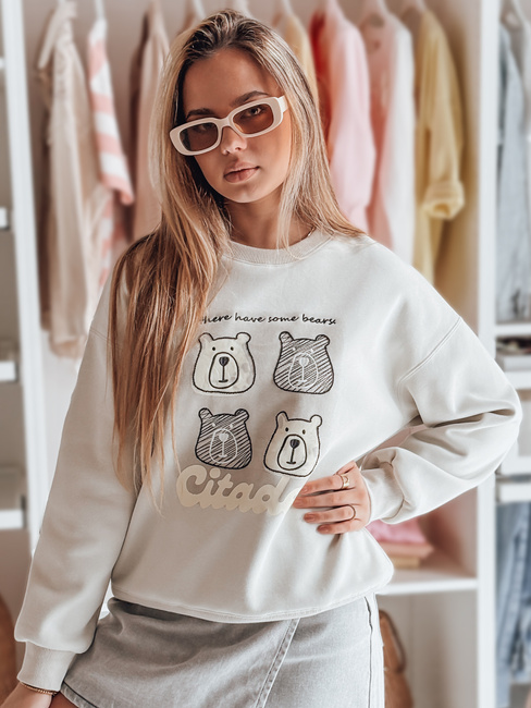 Bluza damska oversize z misiami MISOBEARS szara Dstreet BY1436