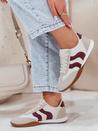 Sneakersy damskie beżowo-bordowe Dstreet ZY0779