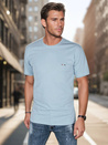 T-shirt męski z haftem błękitny Dstreet RX5639