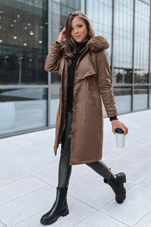 Kurtka zimowa damska parka LUSTER coffee Dstreet TY3956