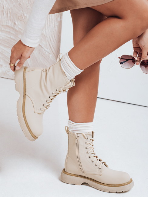 Botki damskie MOONSTONE beżowe Dstreet ZY0367