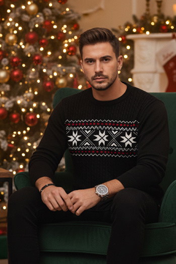 Sweter męski czarny Dstreet WX2276z