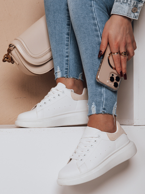 Sportowe sneakersy damskie DOMINI  beżowe Dstreet ZY0667