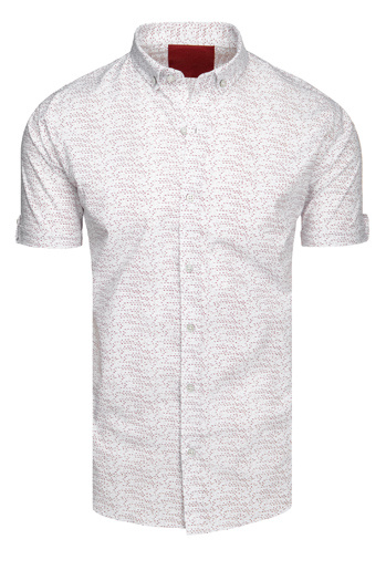 Koszula męska z krótkim rękawem biała Dstreet KX1078