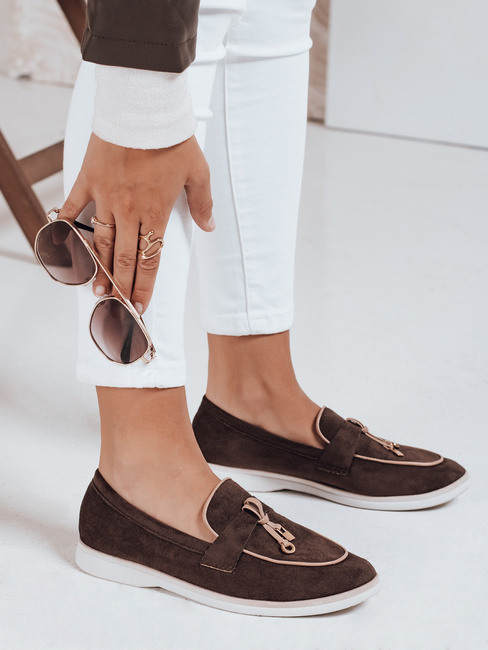 Mokasyny damskie zamszowe brązowe Dstreet ZY1051