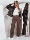 Jeansy damskie wide leg brązowe Dstreet UY2845
