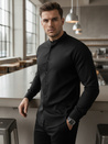 Koszula męska SLIM FIT casualowa czarna ze stójką Dstreet DX2597