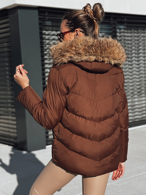 Kurtka zimowa damska pikowana brązowa Dstreet TY5420