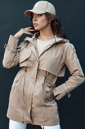 Kurtka przejściowa damska parka FASHLOVE beżowa Dstreet TY4407