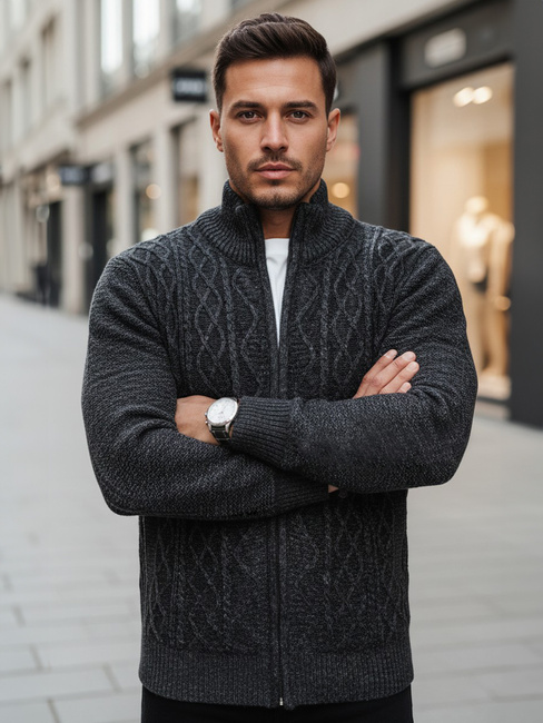 Sweter męski rozpinany ciemnoszary Dstreet WX2252z