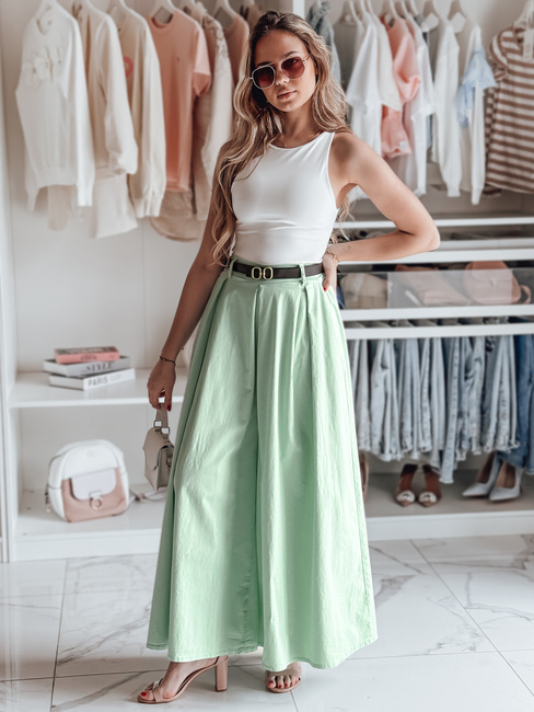 Spódnico-spodnie z paskiem FLOWES FLOWES miętowy  Dstreet UY2594