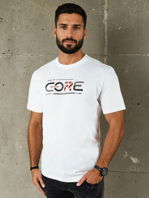 Koszulka męska z nadrukiem biała Dstreet RX5418