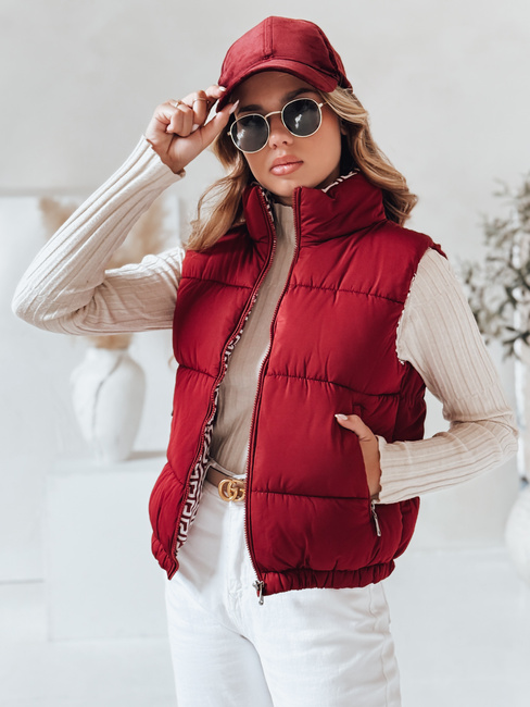 Kamizelka damska pikowana URBANELLE bordowa Dstreet TY4972