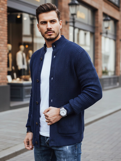 Sweter męski kardigan granatowy Dstreet WX2346