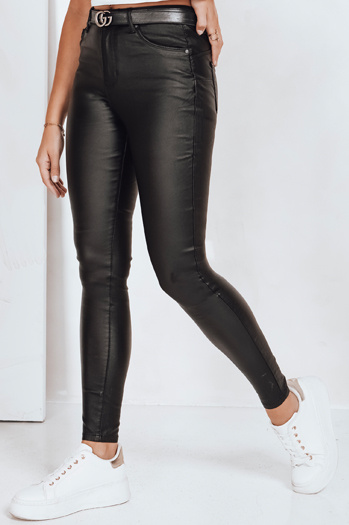 Jeansy damskie woskowane push up czarne Dstreet UY2757