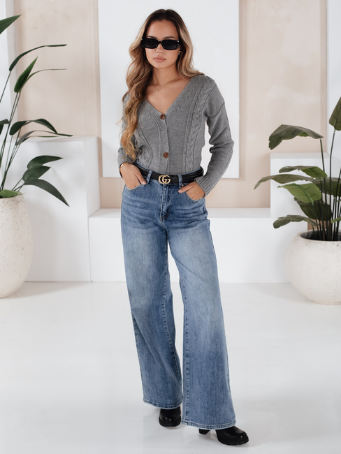 Sweter damski MELANIA jasnoszary Dstreet MY1654