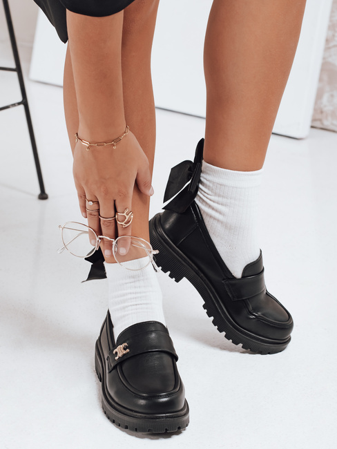 Mokasyny damskie czarne Dstreet ZY1122