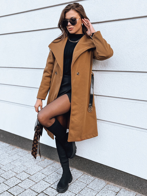 Płaszcz damski CELESTIA kamelowy Dstreet NY0641