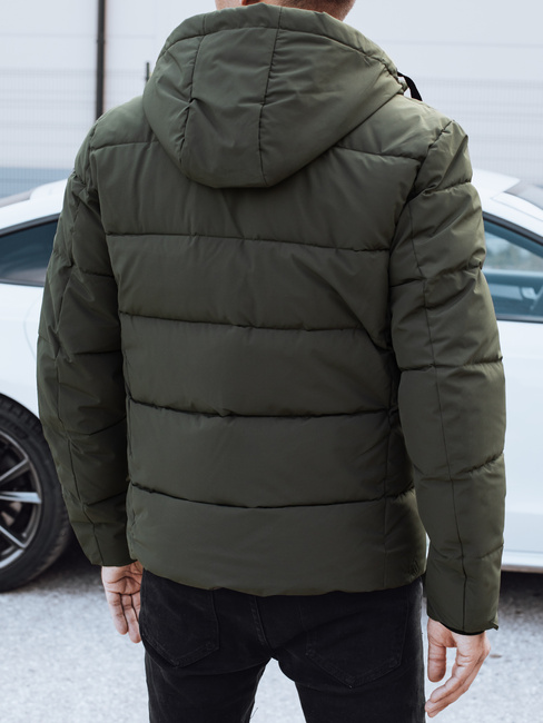 Kurtka męska zimowa pikowana z kapturem zielona Dstreet TX5066
