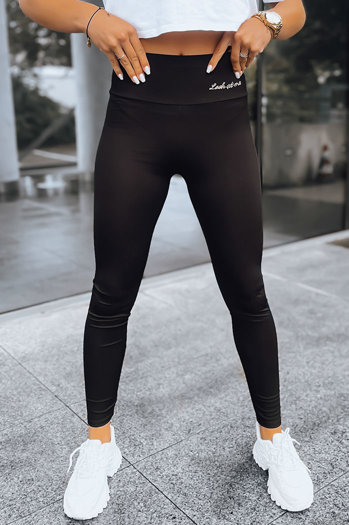 Prążkowane legginsy damskie JUST szare Dstreet UY1586 - sklep online