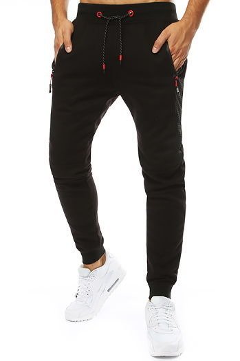 Spodnie męskie dresowe joggery czarne Dstreet UX3531