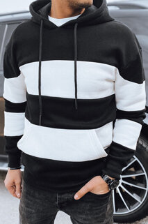 Bluza męska z kapturem w czarno-białe paski Dstreet BX5664