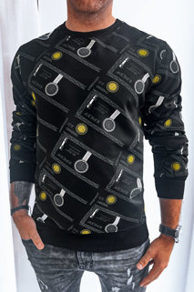 Bluza męska z nadrukiem czarna Dstreet BX5577