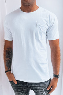 Gładka koszulka męska biała Dstreet RX5286