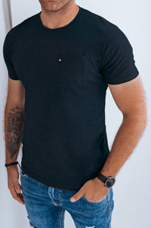 Gładka koszulka męska z kieszonką granatowa Dstreet RX5322