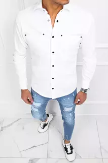Koszula męska jeansowa biała Dstreet DX2214