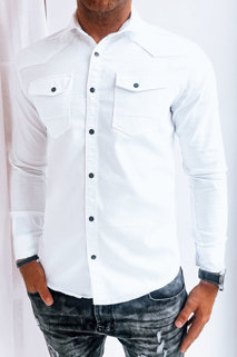 Koszula męska jeansowa biała Dstreet DX2472