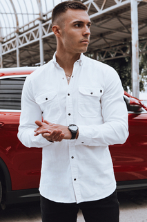 Koszula męska jeansowa biała Dstreet DX2576