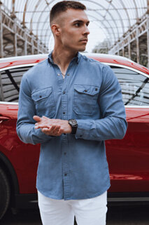 Koszula męska jeansowa niebieska Dstreet DX2581