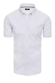 Koszula męska z krótkim rękawem biała Dstreet KX1003