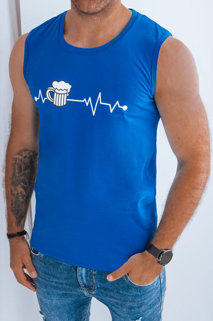 Koszulka męska bez rękawów z nadrukiem niebieska Dstreet RX5335