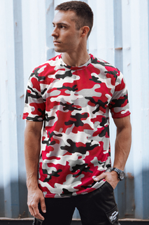 Koszulka męska camouflage czerwona Dstreet RX5588