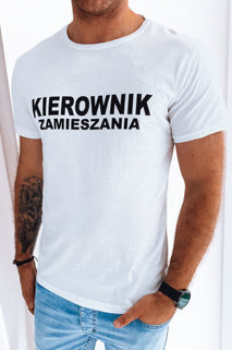 Koszulka męska z nadrukiem biała Dstreet RX5245