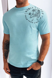 Koszulka męska z nadrukiem błękitny Dstreet RX5220