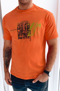 Koszulka męska z nadrukiem brzoskwiniowy Dstreet RX5214