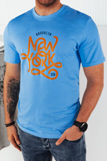 Koszulka męska z nadrukiem niebieska Dstreet RX5370