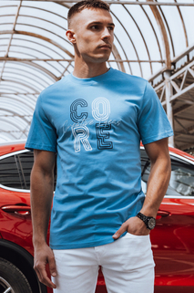 Koszulka męska z nadrukiem niebieska Dstreet RX5384
