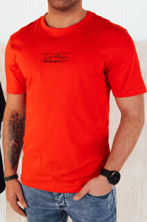 Koszulka męska z nadrukiem pomarańczowa Dstreet RX5473