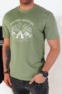 Koszulka męska z nadrukiem zielona Dstreet RX5414