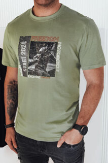 Koszulka męska z nadrukiem zielona Dstreet RX5465