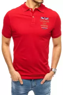 Koszulka polo z haftem czerwona Dstreet PX0432