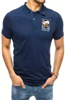 Koszulka polo z haftem indygo Dstreet PX0393