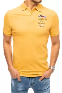 Koszulka polo z haftem żółta Dstreet PX0435
